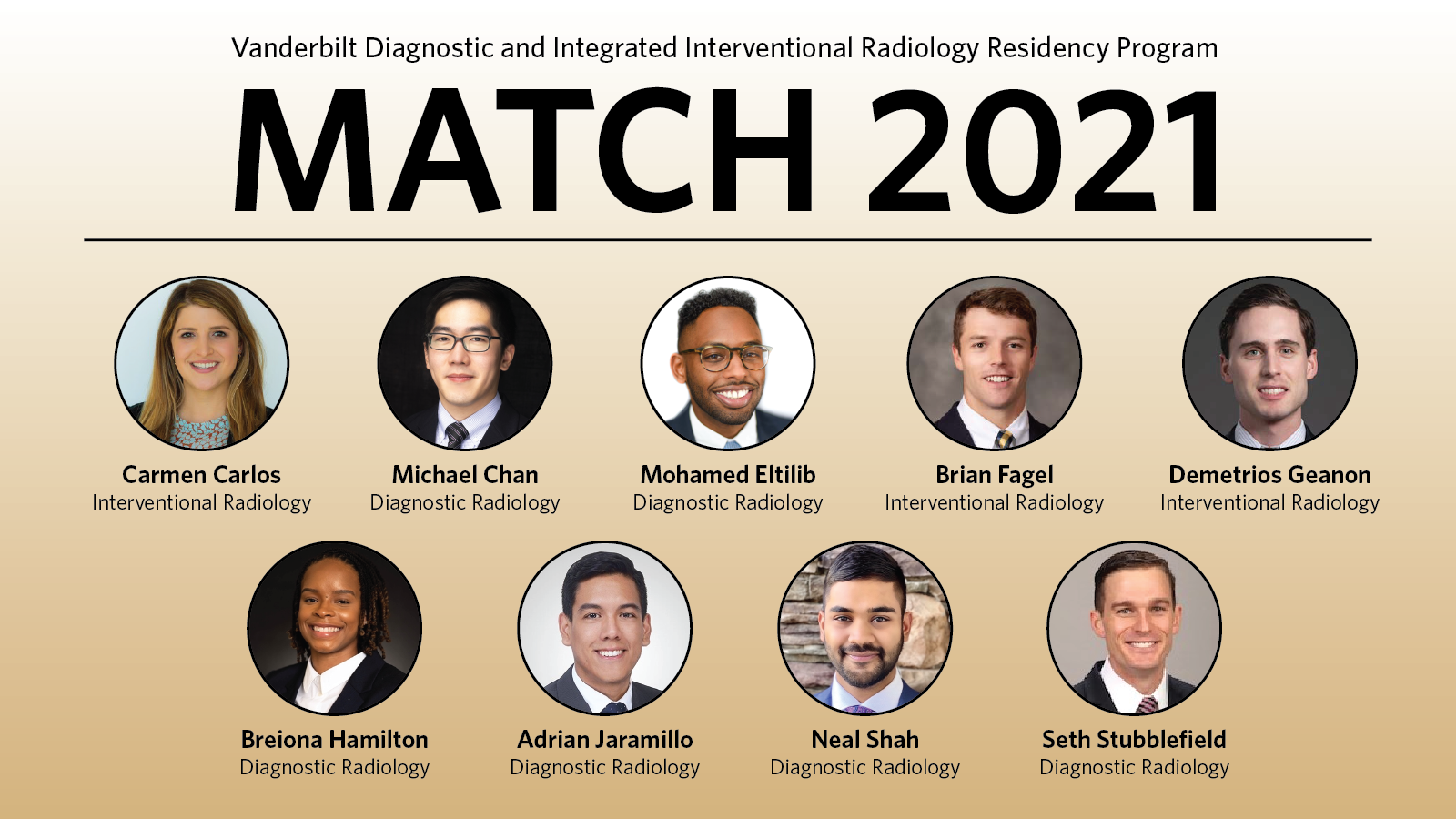 Department of Radiology Shares 2021 NRMP Match Results Department of
